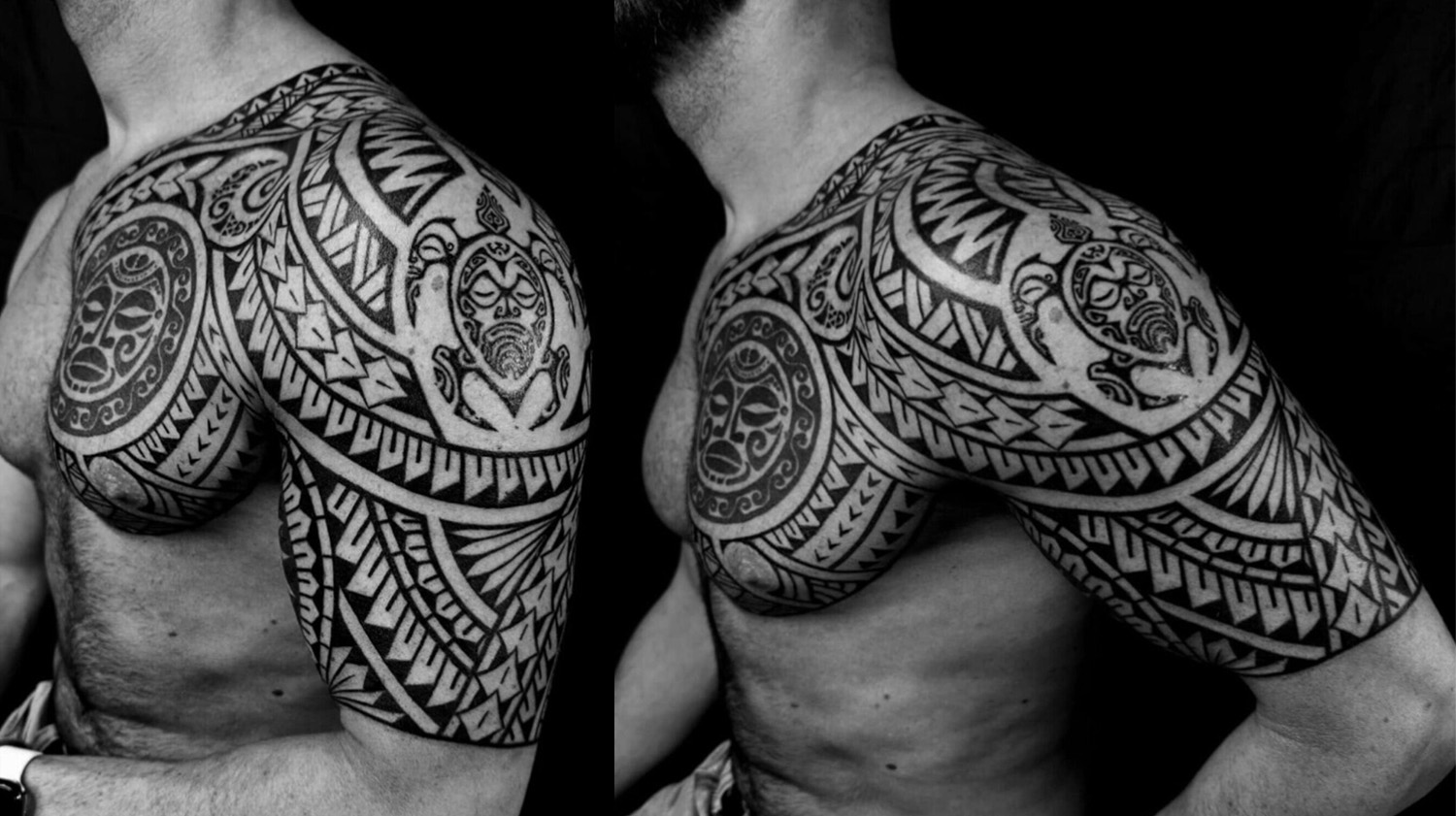 Tatuaje maorí brazo y hombro